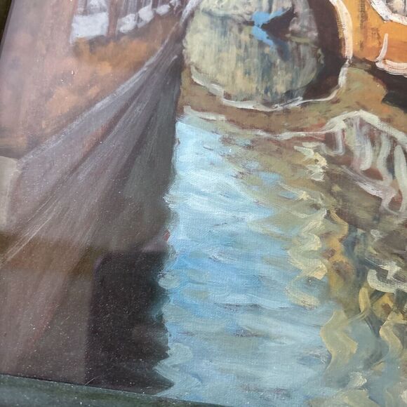 Signed! FRAMED Painting: The Venetian Canals Of Venice Italy Gondola Landscape - Picture 9 of 15
